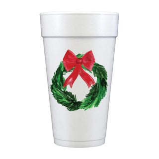 Merry Christmas Wreath Styro Cups