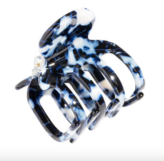 Cityscape Go-Go Claw Clip with blue, black, and white pattern
