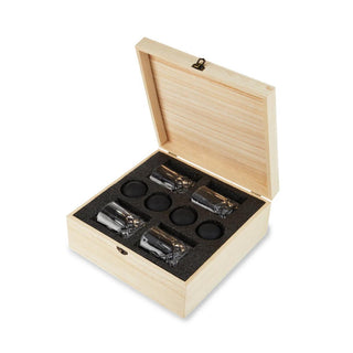  Admiral 8-piece crystal whiskey tumbler and ice sphere mold gift set in wooden box