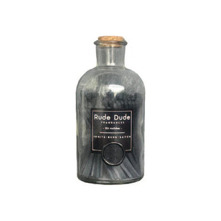 Black matches by Rude Dude Fragrances in sleek container

Rude Dude matches – 150 count in stylish black tube

Modern black matches – perfect for candles and gifting