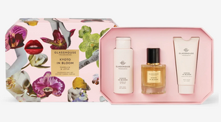 Glasshouse Kyoto In Bloom gift set with body wash perfume and lotion in floral box