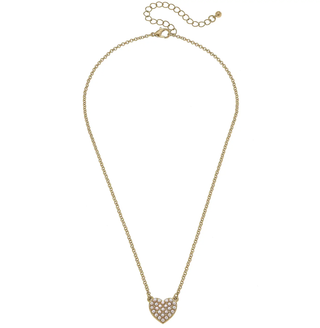 Pearl Studded Heart Pendent Necklace