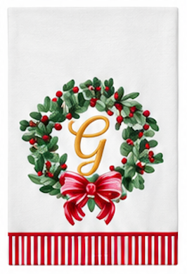 Initial Guest Napkin Kit Wreath & Ribbon