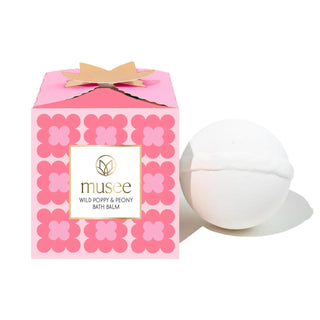 Musee Wild Poppy & Peony luxe bath balm with pink floral gift box