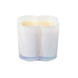 Sweet Grace #76 candle in an iridescent ribbed glass jar with creamy wax and soft glow

Sweet Grace #76 scented candle featuring passion fruit, sparkling tea, and patchouli in decorative glass

Sweet Grace #76 luxury candle in clear iridescent vessel for elegant home fragrance