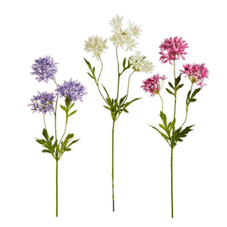 Artificial Lily of the Nile spray stem with clustered blooms 29 inch polyester floral stem