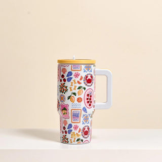 Ciao Bella stainless steel tumbler with Italian-inspired print