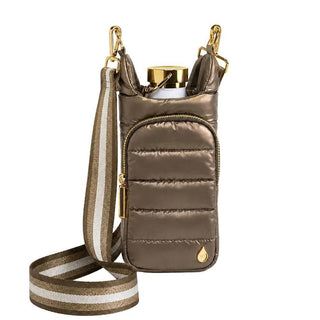 Bronze Shiny HydroBag Puffer Water Bottle Crossbody Bag