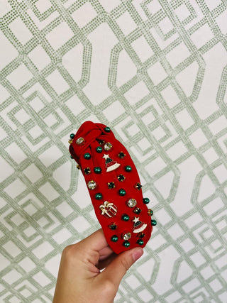 Red Jeweled Christmas Headband