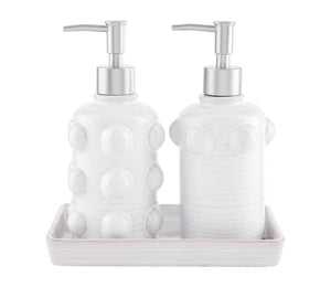 MudPie Beaded Ceramic Soap Set