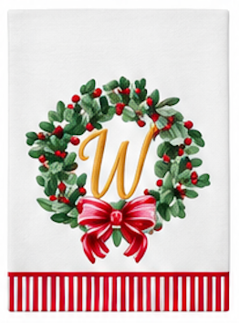 Initial Guest Napkin Kit Wreath & Ribbon