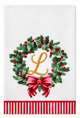 Initial Guest Napkin Kit Wreath & Ribbon