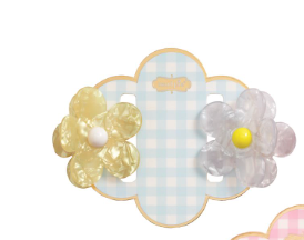 Resin flower claw hair clips set of two pastel colors
