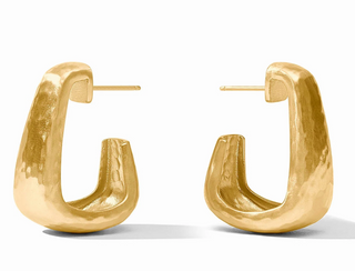Sahara Hoop Earrings by Julie Vos with sculptural textured gold finish