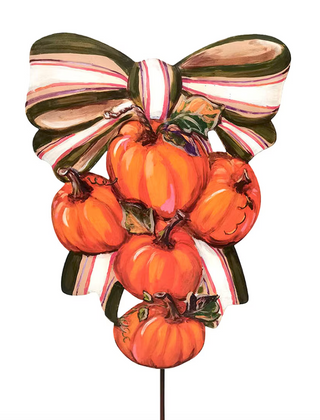 Modern Plaid Pumpkin Swag Round Top