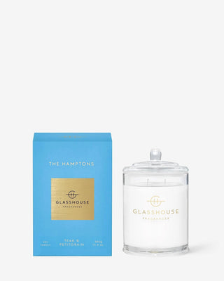 Luxury Glasshouse The Hamptons fragrance candle styled in modern home