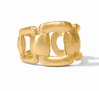 Julie Vos Sahara Ring in 24K gold plate with sculptural link design