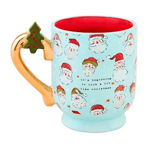 Blue Santa Pedestal Mug