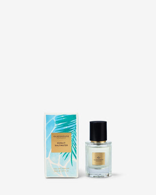 Glasshouse Sunlit Saltwater Eau de Parfum 30mL with tropical-inspired packaging