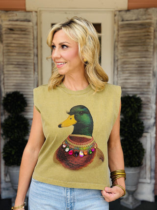 Jeweled Collar Mallard Duck Shirt