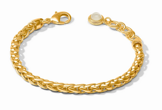 Cobblestone Link Bracelet by Julie Vos with gold woven chain design