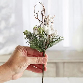 11" Faux Frosted Winter Berry & Greenery Pick