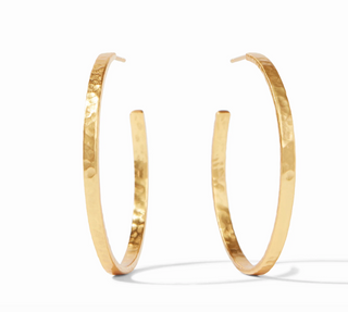 Julie Vos gold hoop earrings available in medium, large, and extra large