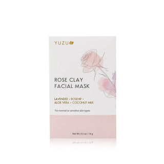 YUZU Charcoal Clay Facial Mask packet with activated charcoal, tea tree, and bentonite clay for oily and combination skin