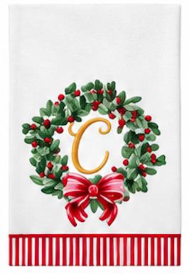 Initial Guest Napkin Kit Wreath & Ribbon