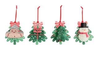 Set of festive acrylic holiday claw clips on Christmas tree display cards

Holiday hair claw clips featuring Santa, gift, Christmas tree, and snowman designs

Assorted Christmas-themed acrylic claw clips with candy cane bow accents
