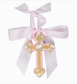 Hand-painted cross ornament with gold back and satin bow

Cross ornament signed by artist from Raleigh, NC

Colorful hand-painted wooden cross ornament with ribbon hanger

MDF hand-painted cross ornament with gold back and satin bow

Southern-style hand-painted cross ornament for home or holiday decor