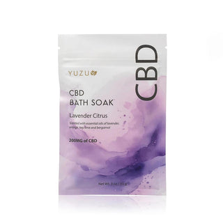 CBD Bath Soak packet with Epsom salt and sea salt blend