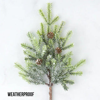 9-1/2" Weatherproof Frosted Artificial Pine Pick