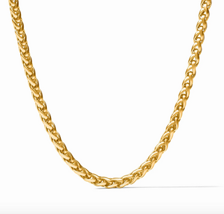 Cobblestone Link Necklace by Julie Vos with textured woven gold chain