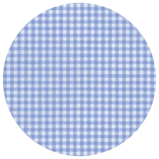 Decorative wreath sash with gingham fabric and scalloped trim close up