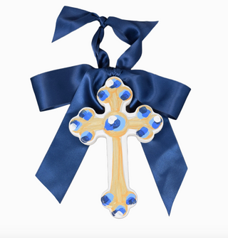 Hand-painted cross ornament with gold back and satin bow

Cross ornament signed by artist from Raleigh, NC

Colorful hand-painted wooden cross ornament with ribbon hanger

MDF hand-painted cross ornament with gold back and satin bow

Southern-style hand-painted cross ornament for home or holiday decor
