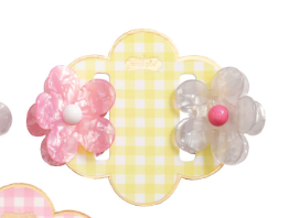 Resin flower claw hair clips set of two pastel colors