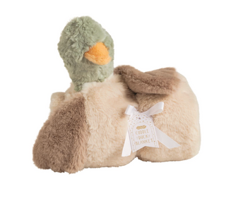 “Cuddle mallard blanket with plush faux fur and duck design”