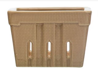 Textured stoneware berry basket 4 inch square ceramic container