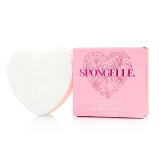 Spongellé Sweet Orchid heart shaped body buffer with pink packaging
