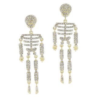 Jane Marie Crystal Embellished Skeleton Dangle Earrings