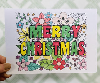 “Hand-colored nativity Christmas greeting card with ‘Joy to the World’ text”

“Bright floral illustrated Merry Christmas greeting card in colorful design”

“Rachael’s Greeting Cards boxed Christmas cards with hand-drawn holiday artwork”

“Colorful Christmas greeting card set featuring nativity and floral Merry Christmas designs”