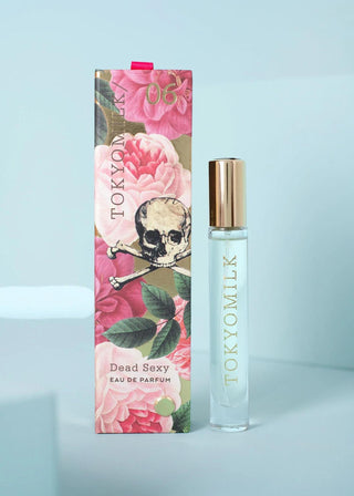 Tokyomilk Dead Sexy fragrance collection with floral skull packaging