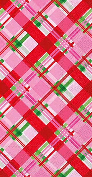 Pink plaid guest towel with red and green accents

Festive plaid patterned pink paper guest towel

Pink plaid holiday guest towel for parties