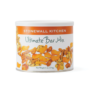 Stonewall Kitchen Ultimate Bar Mix snack tin

Ultimate bar mix by Stonewall Kitchen in metal tin

Stonewall Kitchen savory bar snack mix

Gourmet bar mix snack for entertaining

Stonewall Kitchen Ultimate Bar Mix party snack