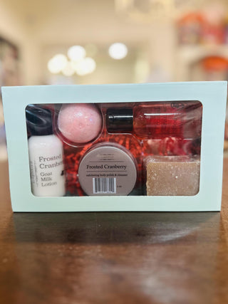 Simplified Frosted Cranberry 5-piece bath and body gift set

Simplified Frosted Cranberry lotion and hand soap set

Frosted Cranberry candle and body care products by Simplified

Simplified Frosted Cranberry body polish, wash, and lotion

Holiday Frosted Cranberry scented body care collection