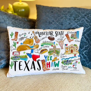 State Of Texas Double Sided Lumbar Pillow