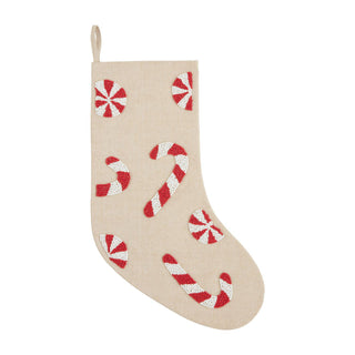 Beaded Candy Cane Stocking