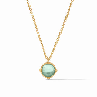 Julie Vos Honey Bee Solitaire Necklace Iridescent Aquamarine Blue