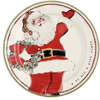 Vintage Santa With Wreath Plate